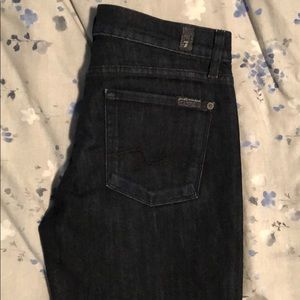 7 for all mankind dark bootcut long jeans